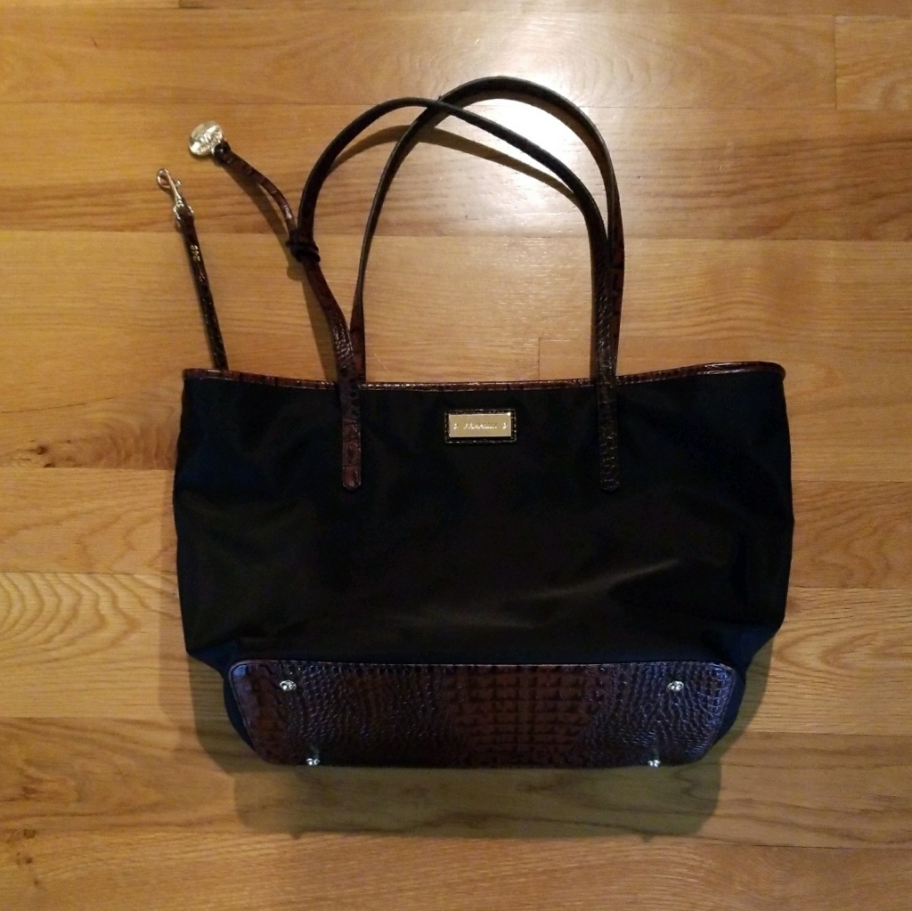 Brahmin Designer Black And Brown Handbag Purse Tote